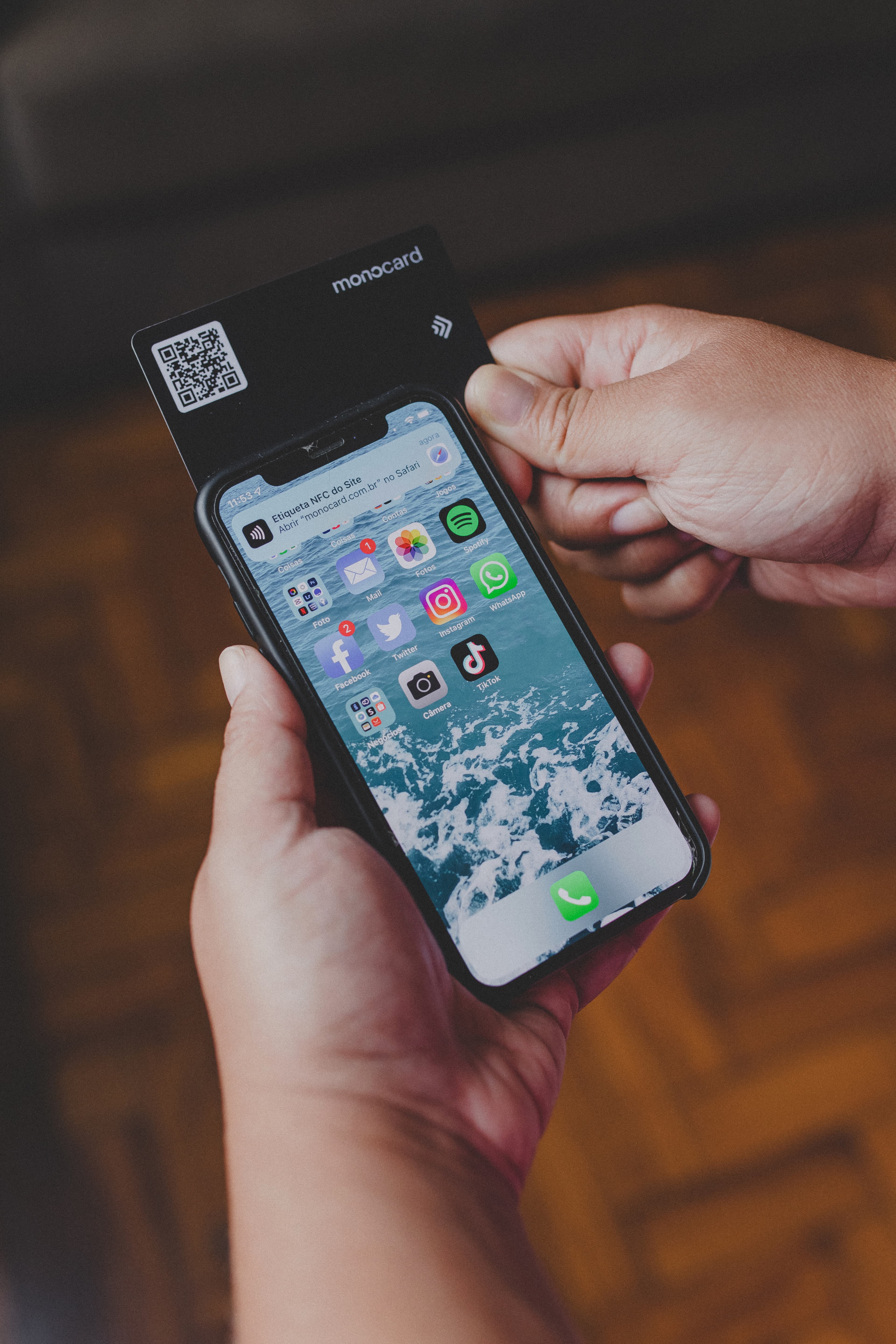 Digital business card with smartphone