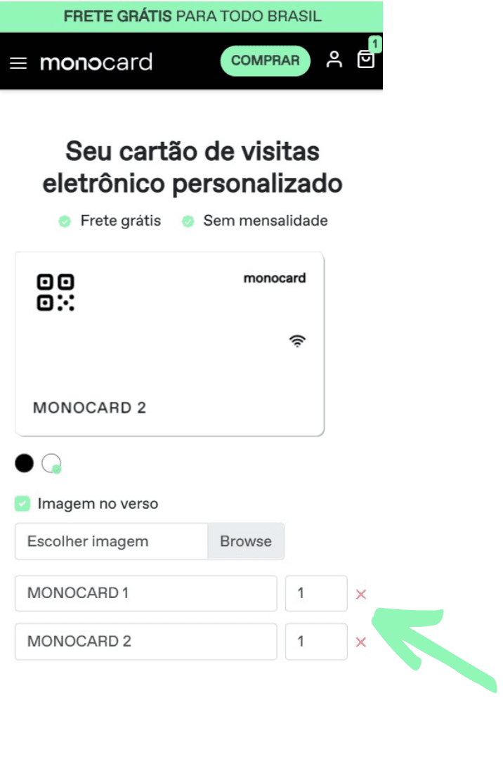 Insira os nomes desejados para imprimir seu Monocard personalizado