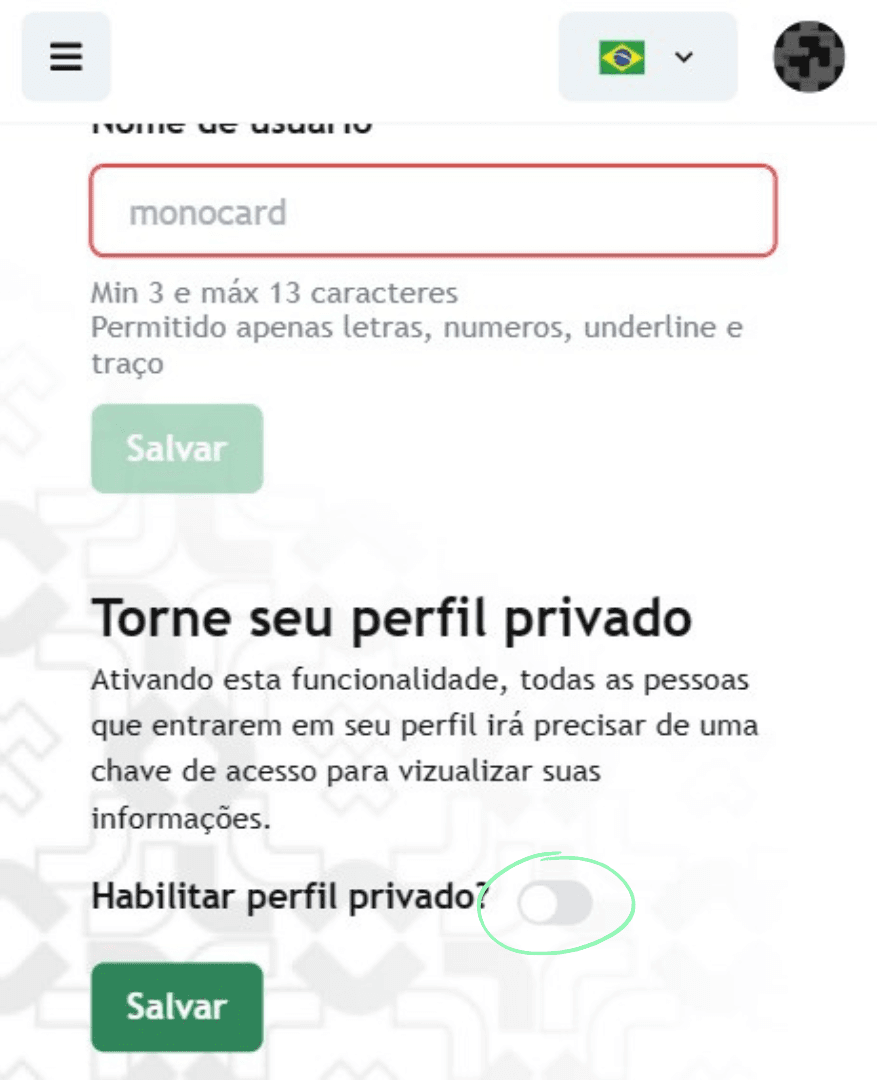 Deshabilite la función de perfil privado para quitar la contraseña de su perfil en línea